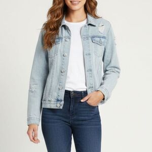 PacSun Faded Blue Ripped Denim Jacket